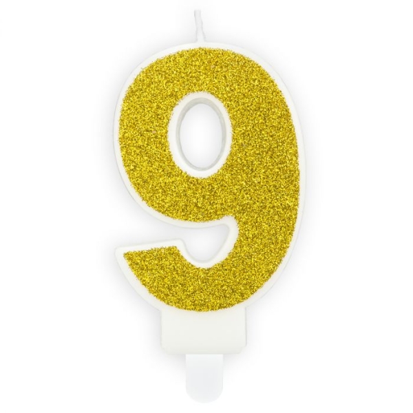 Number Candle - 9 – Gold
